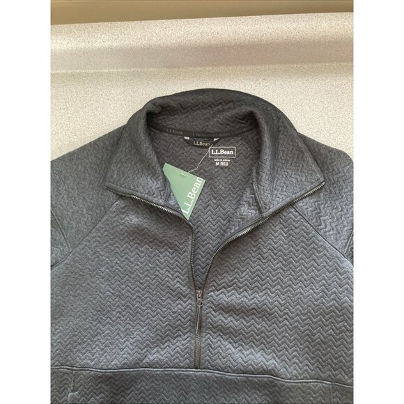 LL Bean Women’s FlexForward Quilted Half-Zip Pullover Size Med Dark Gray Pockets - Picture 4 of 10